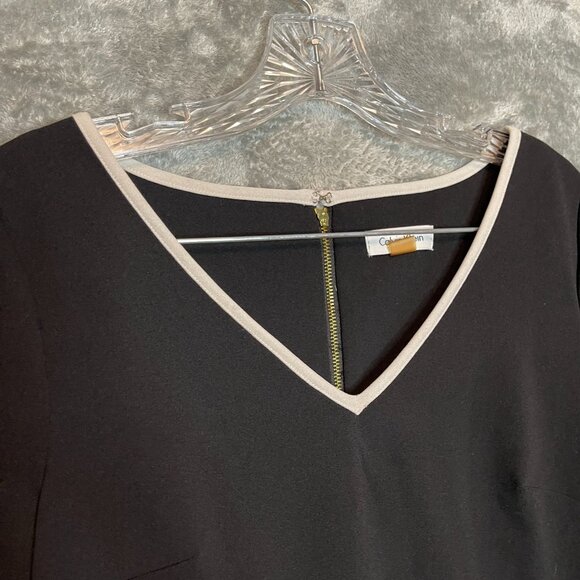 Calvin Klein Women Classic Minimalist Monogram Sheath Flared Bell Sleeve Dress 8 - Picture 5 of 14